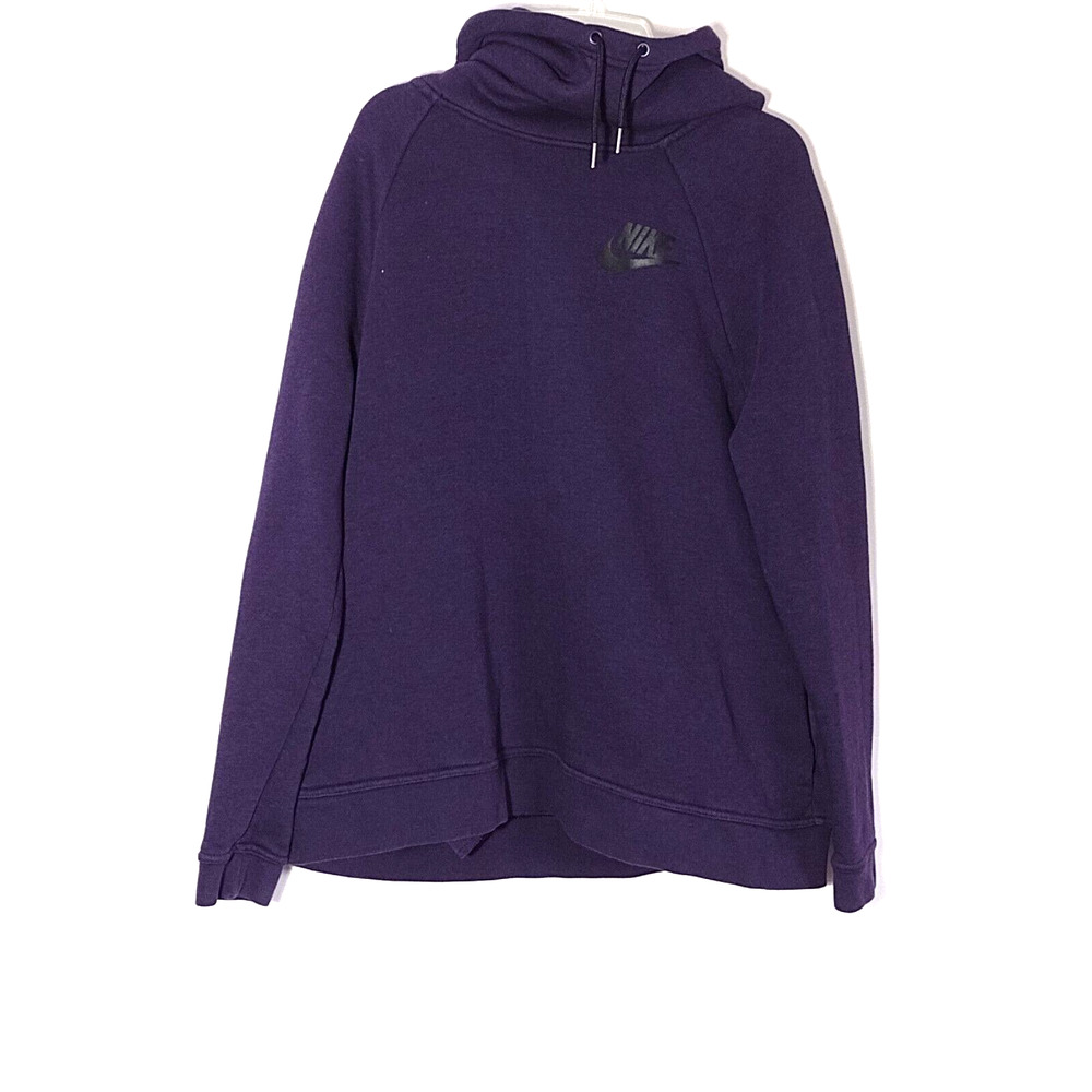 Nike Women's Size Large Sweatshirt Rally Funnel Cowl Neck Plum Solid